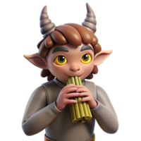 beautiful classic A Mischievous Satyr Playing a Pan Flute In high quality png