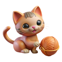 stunning traditional A Playful Kitten Batting at a Ball of Yarn exclusive png