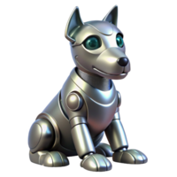 beautiful rustic A Robotic Dog Sitting Patiently Metall high quality png