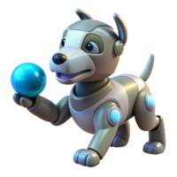 elegant rustic A Robotic Dog Playing Fetch with a Glowi high resolution png