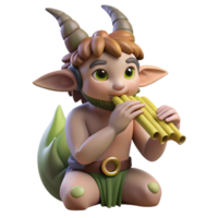 magnificent rustic A Mischievous Satyr Playing a Pan Flute In high quality png