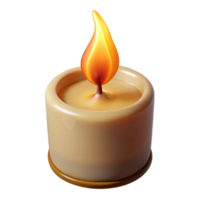 dramatic rustic Candle Flame with Long Wick Element premium png