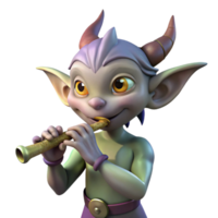 beautiful modern A Mischievous Imp Playing a Flute Twil 4K png