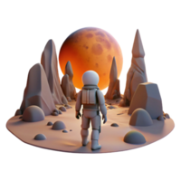 dramatic creative A Solitary Figure in a Spacesuit Exploring exclusive png