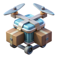 impressive artistic Cargo Drone Isometric View Cutout Transparent Background professional png