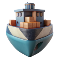 serene vintage Cargo Ship Front View Cutout high resolution png