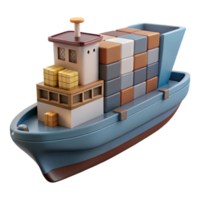 magnificent creative Cargo Ship Side View with Realistic Lighting high resolution png