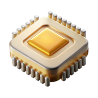 impressive abstract A Single Microchip Its Golden Contacts G authentic png