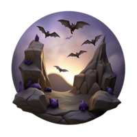 magnificent minimalist A Colony of Bats Flying out of a Dark C high resolution png