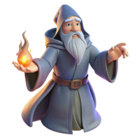 vibrant rustic A Wise Old Wizard Casting a Protective premium png