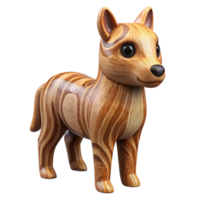 serene minimalist Carved Wooden Animal Figurine Realistic Style Transparent Background high resolution png