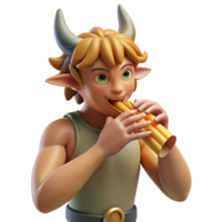 magnificent modern A Playful Satyr Playing a Pan Flute in A original png