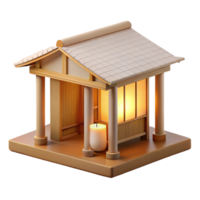 dramatic rustic A Minimalist Japanese Teahouse Made of B premium png