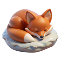 serene traditional A Sleeping Fox Curled Up in the Snow Wint authentic png