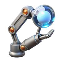 serene modern A Chrome Robotic Arm Delicately Holding A detailed png