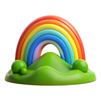 magnificent rustic A Vibrant Rainbow Arching over a Green V 4K png