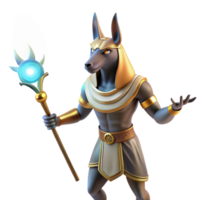 magnificent traditional Anubis Guiding a Soul to the Afterlife E detailed png