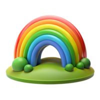 elegant minimalist A Vibrant Rainbow Arching over a Green La high quality png