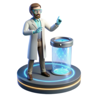 impressive modern A Scientist Working on a Holographic Int detailed png