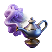 vibrant modern A Djinn Emerging from a Lamp Swirling Smo professional png
