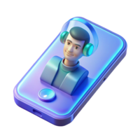 serene abstract A Transparent Smartphone Displaying a H 4K png