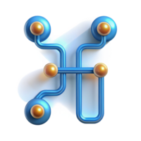 wonderful artistic A Single Glowing Circuit Path on a Dar detailed png