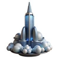 vibrant abstract A Futuristic Skyscraper Piercing the Clou high quality png