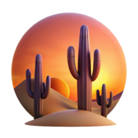 wonderful abstract A Desert Landscape at Sunset Cacti Silh high resolution png