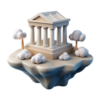 impressive creative A Floating Island with Ancient Greek Templ exclusive png