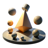 vibrant rustic A Field of Levitating Geometric Shapes genuine png
