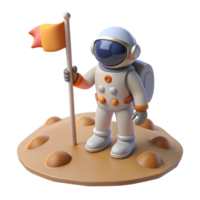 elegant rustic A Lone Astronaut Planting a Flag on The detailed png