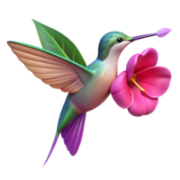 serene rustic A Hummingbird Hovering Near a Vibrant F high quality png