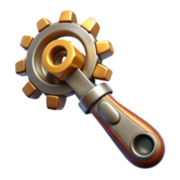 dramatic minimalist A Steampunk Wrench Intricate Gears and L exclusive png