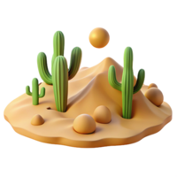 elegant rustic A Desert Landscape with Cacti and Sand Dun authentic png