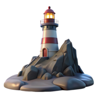 impressive modern A Solitary Lighthouse on a Rocky Cliff D 4K png