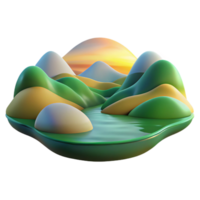 extraordinary artistic A Serene Abstract Landscape of Rolling Hi professional png