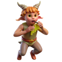 serene creative Mischievous Satyr Playing Pan Flute high resolution png