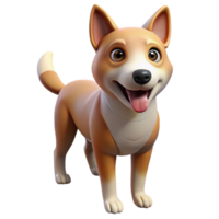 wonderful modern Portrait of a Playful Dog with a Wagging T detailed png