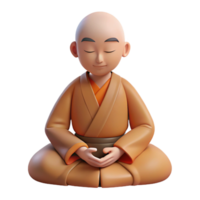 dramatic modern Portrait of a Serene Monk in Simple Robe authentic png