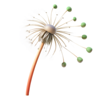 vibrant traditional A Single Dandelion Seedhead with Seeds Blo detailed png