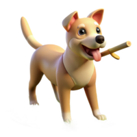 extraordinary artistic A Playful Dog Fetching a Stick Park Set original png