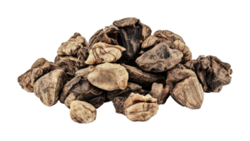 Heap of raw black walnuts isolated, cut out png