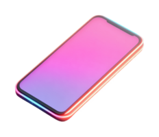 Modern smartphone with futuristic gradient interface design, cut out png