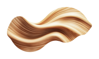 Flowing curves of blonde hair texture with dynamic light and shadow, cut out png