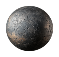 Textured moon surface with craters in detailed close-up view, cut out png