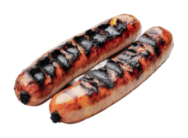 Grilled sausages with char marks, cut out png