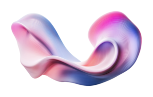 Abstract fluid shape with gradient colors and smooth texture, cut out png
