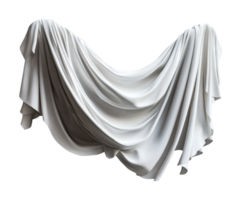 Elegant draped white fabric with flowing folds and realistic texture, cut out png