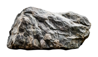 Large rough granite boulder with textured surface, cut out png