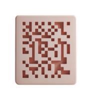 Abstract qr code design in beige square with unique cutout pattern, cut out png